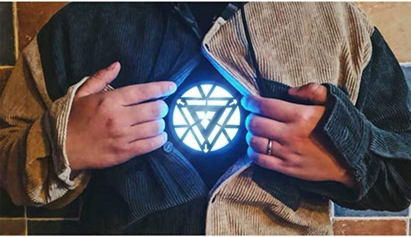 Gerophor Tony Cosplay Adult Novelty Arc Reactor Illuminate T-Shirt Sleeve Costume Clothing for Men Adult Stark Reactor Bracelet (XXL) Black - Image 2